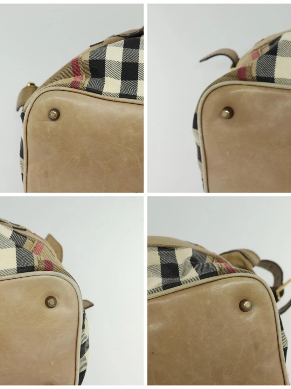 BURBERRY Nova Check Shoulder Bag Canvas Beige Gold Auth 120793 - Picture 16 of 16